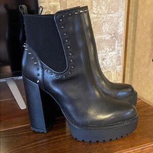 Black Studded Ankle Boots